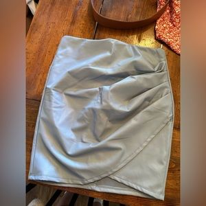 Powder Blue Faux a leather Skirt
